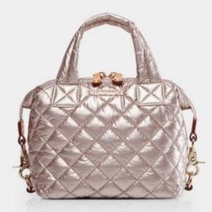 MZ Wallace Micro Sutton Crossbody Bag in Rose Gold Metallic